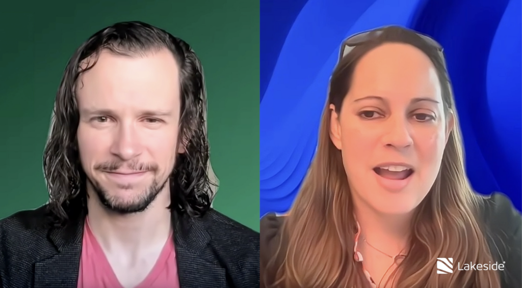 Screenshot showing Forrester Senior Analyst Andrew Hewitt and Lakeside CTO Elise Carmichael.